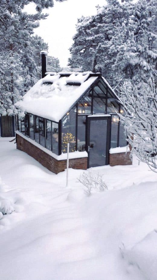 greenhouse in the snow